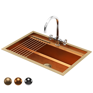 Luxury Modelled Kitchen Sink 3D model image 1 