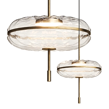 Elegant Dona Glass Pendant Lamp 3D model image 1 