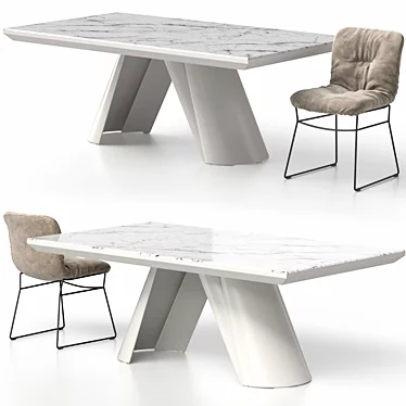 Customizable ANNIE Chair & APIAN Table 3D model image 1 