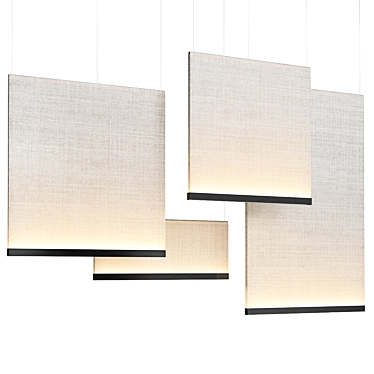 Curtain Pendant Lamp Fabric 3D model image 1 