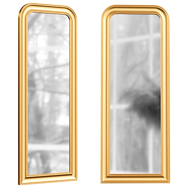 Elegant Adinoshika Gold Mirror 3D model image 1 