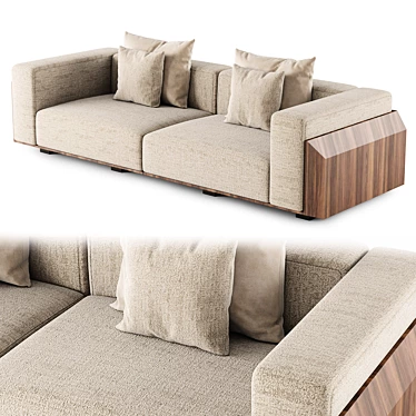 Space-Saving Hideway Sofa Design 3D model image 1 