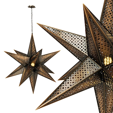 Corbett Star Bronze Pendant Light 3D model image 1 