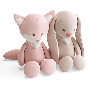 Alice & Pomme Soft Toys Set 3D model image 1 