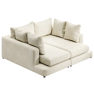 Modern Beige Chaise Longue Sofa 3D model image 1 