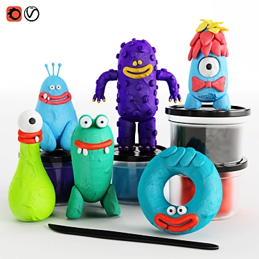 Monster Clay Set 3D model image 1 