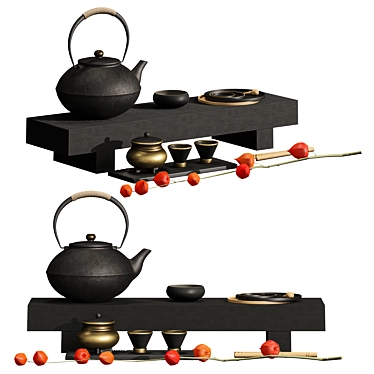  3D Tea Set Model 3D model image 1 