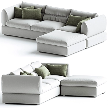 Parma Three-Seater Sofa Set 3D model image 1 