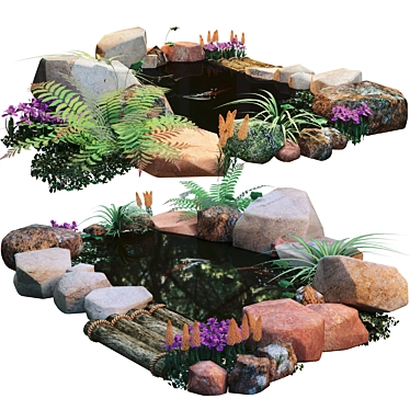 Aquatic Garden with Fish 3D model image 1 