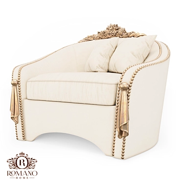 Handcrafted Madlen Grand Armchair 3D model image 1 