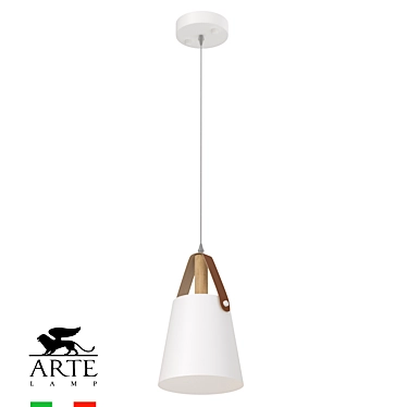 Sleek White Pendant Chandelier 3D model image 1 