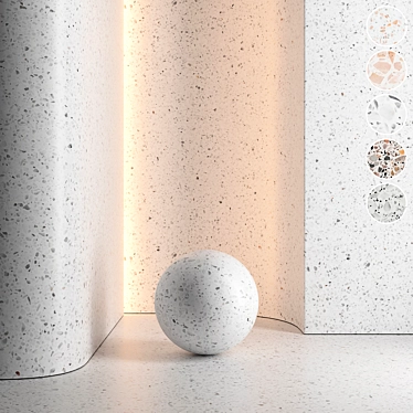 Seamless Terrazzo Marble Texture Set 3D model image 1 