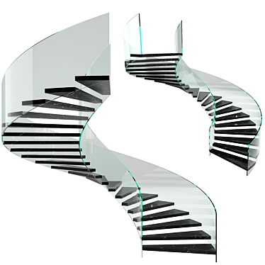 Sleek Spiral Staircase No24 3D model image 1 