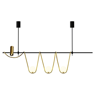 Sleek Modern Linear Island Chandelier 3D model image 1 