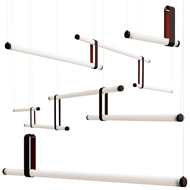 Sleek Glass and Metal Suspension 3D model image 1 