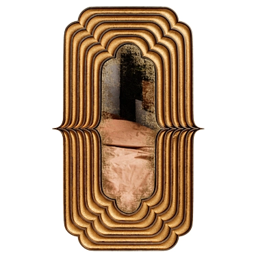 Aged Metal Frame Mirror 3D model image 1 