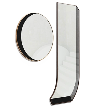 Modern Reflective Bower Mirror Duo 3D model image 1 