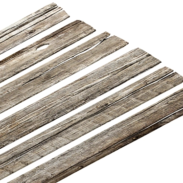 Vintage Wood Plank Set 12 3D model image 1 