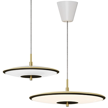 Elegant Blanche Pendant Light 3D model image 1 