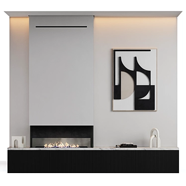 Modern Fireplace with Decor Elements 3D model image 1 