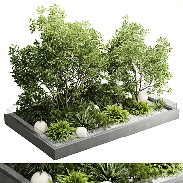  Outdoor Glass Planter Set 163 3D model image 1 