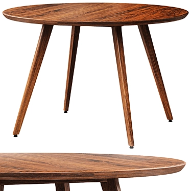 Scandinavian-Inspired Wagner Round Dining 3D model image 1 