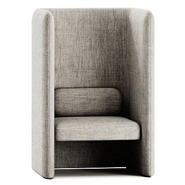 Modern High-Back Fabric Armchair 3D model image 1 