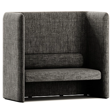 Modern High-Back Double Armchair 3D model image 1 