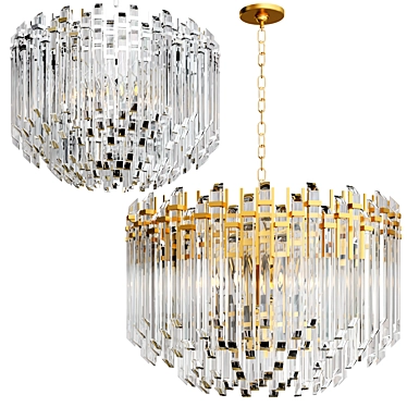 Elegant Adele Wide Drum Chandelier 3D model image 1 