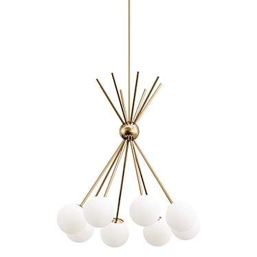 Contemporary 8-Light Pendant Light 3D model image 1 