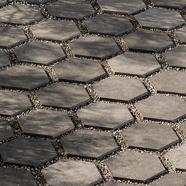 Hexagon Gravel Concrete Paving 07 3D model image 1 