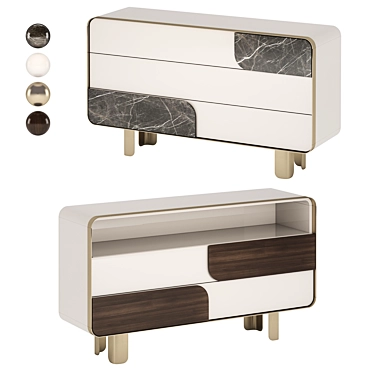 Elegant SOUL Chest Of Drawers 3D model image 1 
