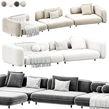 Sleek Modular Sofa Set, 2015 3D model image 1 