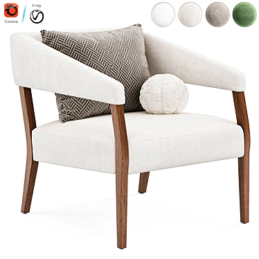 Modern Chic Lyssa Accent Chair 3D model image 1 