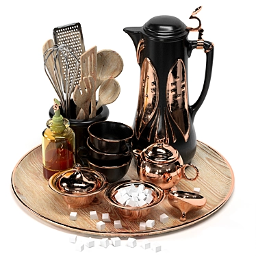 Modern Rustic Dinnerware Set 3D model image 1 