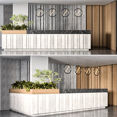 Sleek Reception Desk Design 3D model image 1 