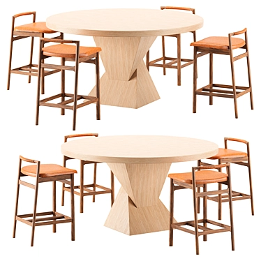 Modern Dining Table Chair Set 3D model image 1 