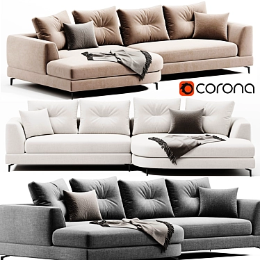 Eichholtz Modern Left Sectional Sofa 3D model image 1 