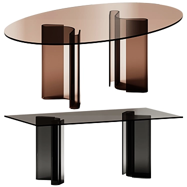 Modern Fiam Italia Glass Tables 3D model image 1 