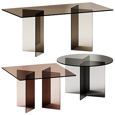 Fiam Italia CORNER Glass Tables 3D model image 1 