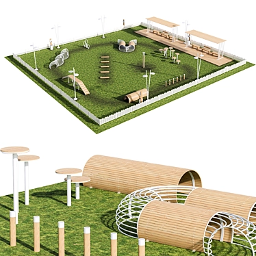 A playground for walking and training dogs