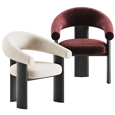Elegant Bracci Dining Armchair 3D model image 1 