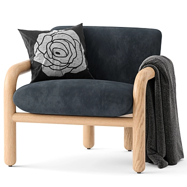 Modern West Elm Benson Chair 3D model image 1 