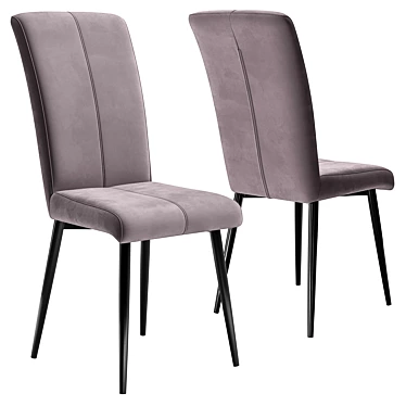 Modern Graphite Chair Philip 3D model image 1 