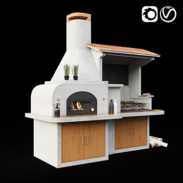 Antille Palazzetti Brick BBQ Grill 3D model image 1 