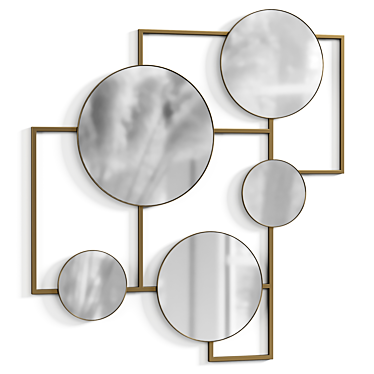 Sleek Metal Mirror 85x83 cm 3D model image 1 