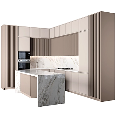 Modern Kitchen 3D Model Set 3D model image 1 