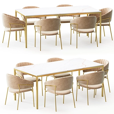 Modern Pisa Chair and Table 3D model image 1 