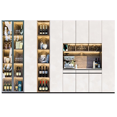 Storage Cabinet with Decor and Alcohol 3D model image 1 