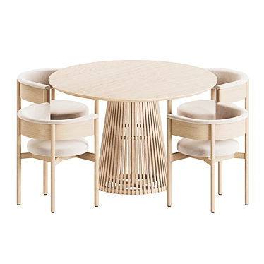 Urban Dining Set with Scandinavian Flair 3D model image 1 